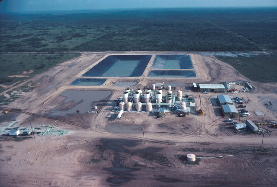  processing plant and evaporation ponds - Hebbronville, Texas, 1982.